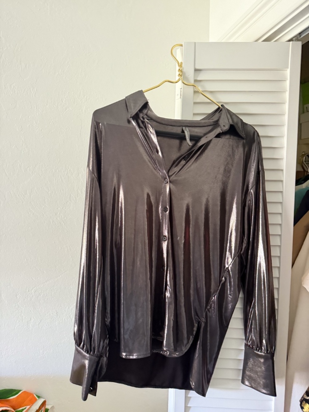 Anthropologie Liquid Shine button-down blouse - Medium